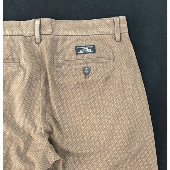 Banana Republic Aiden Chino Pants Men's Brown Geometric Straight Stretch 30x30 - Picture 5 of 5